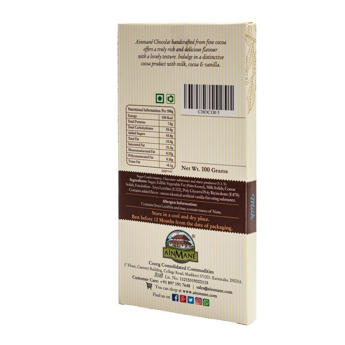 Ainmane Handcrafted Cocoa Bar