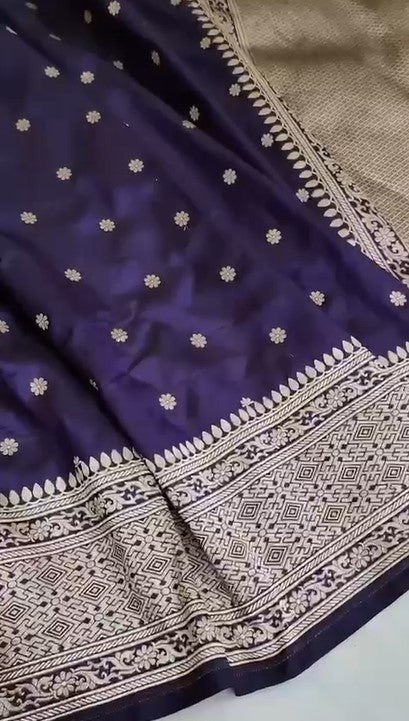Beautiful Banarasi Handwoven Pure Katan Silk Handloom Saree