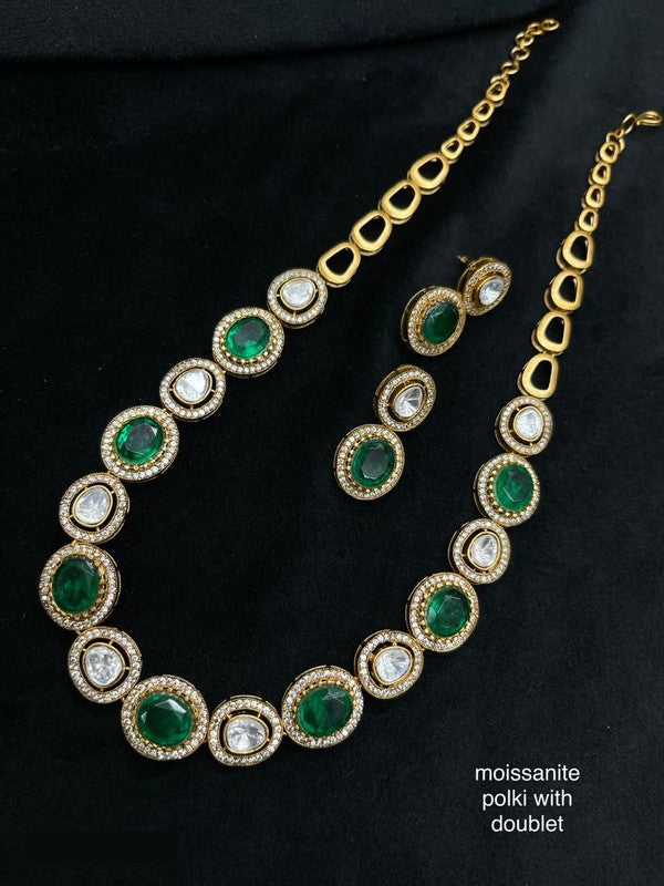 Designer Moissanite Doublet Polki Nacklace Set