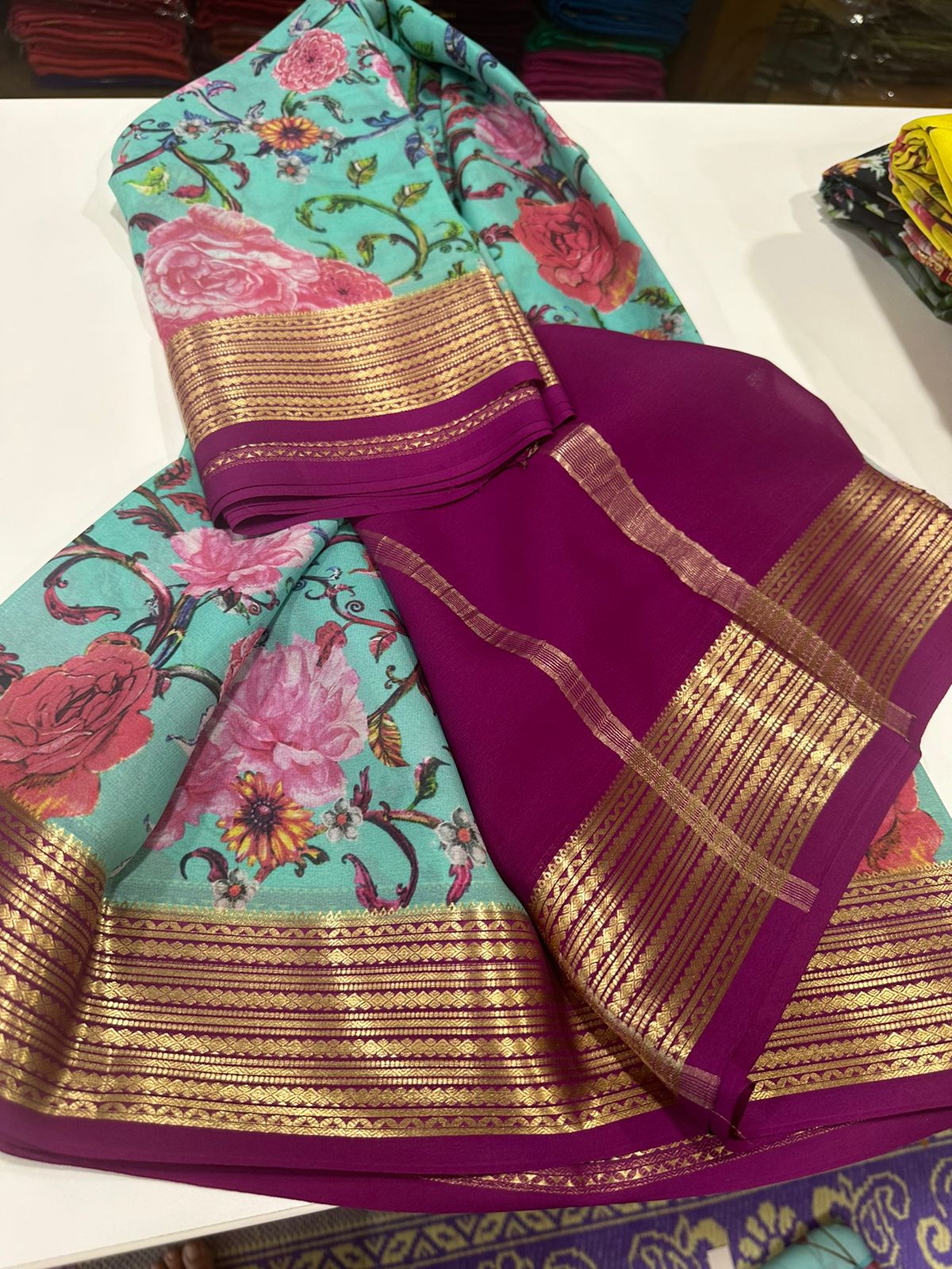 Digital Print Mysoore Silk Saree
