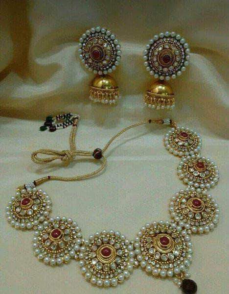 Moti necklace and earrings