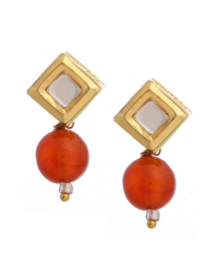 Ruby Raang Red Carnelian Kundan Studs