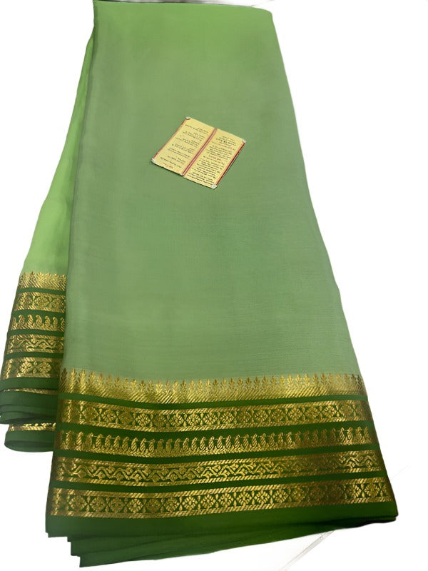 100 Gm Thickness Pure Mysoree Silk Saree with Traditional Border