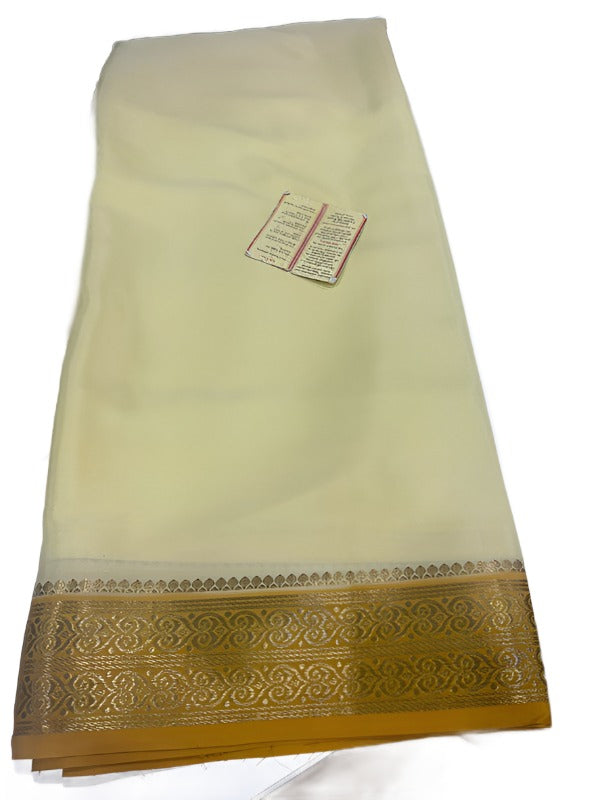 100 Gm Thickness Pure Mysoree Silk Saree with Traditional Border