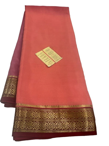100 Gm Thickness Pure Mysoree Silk Saree with Traditional Border