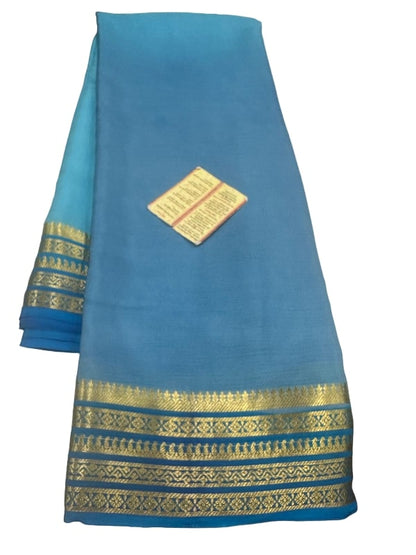 100 Gm Thickness Pure Mysoree Silk Saree with Traditional Border