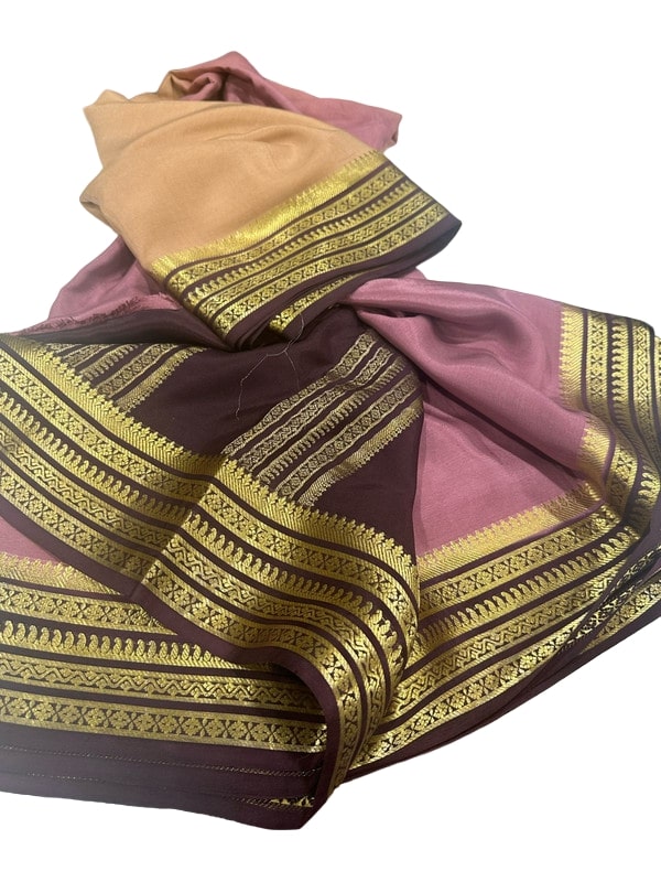 100 Gm Thickness Pure Mysoree Silk Saree with Traditional Border