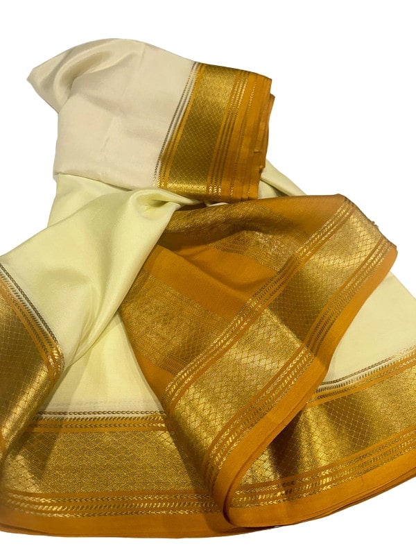 100 Gm Thickness Pure Mysoree Silk Saree with Traditional Border