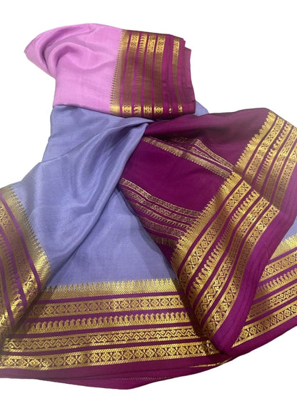 100 Gm Thickness Pure Mysoree Silk Saree with Traditional Border