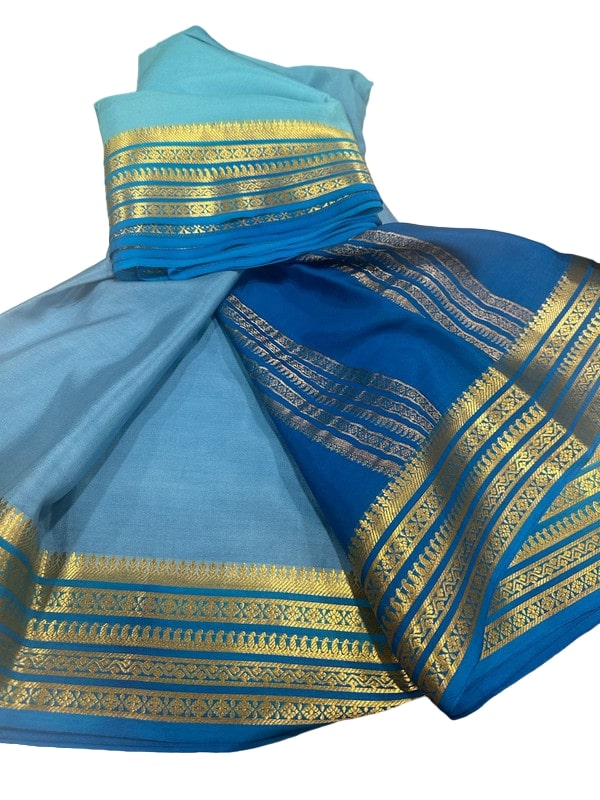 100 Gm Thickness Pure Mysoree Silk Saree with Traditional Border