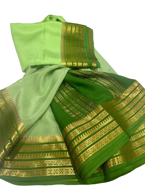 100 Gm Thickness Pure Mysoree Silk Saree with Traditional Border