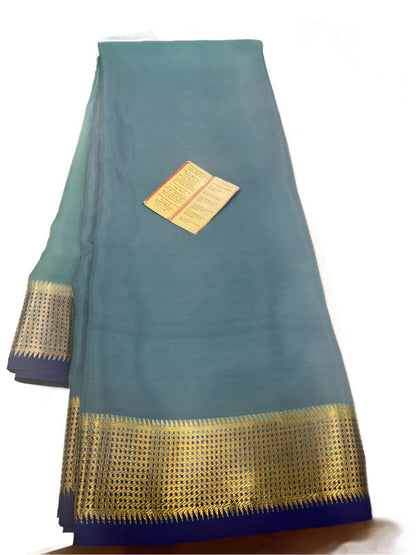 100 Gm Thickness Pure Mysoree Silk Saree with Traditional Border