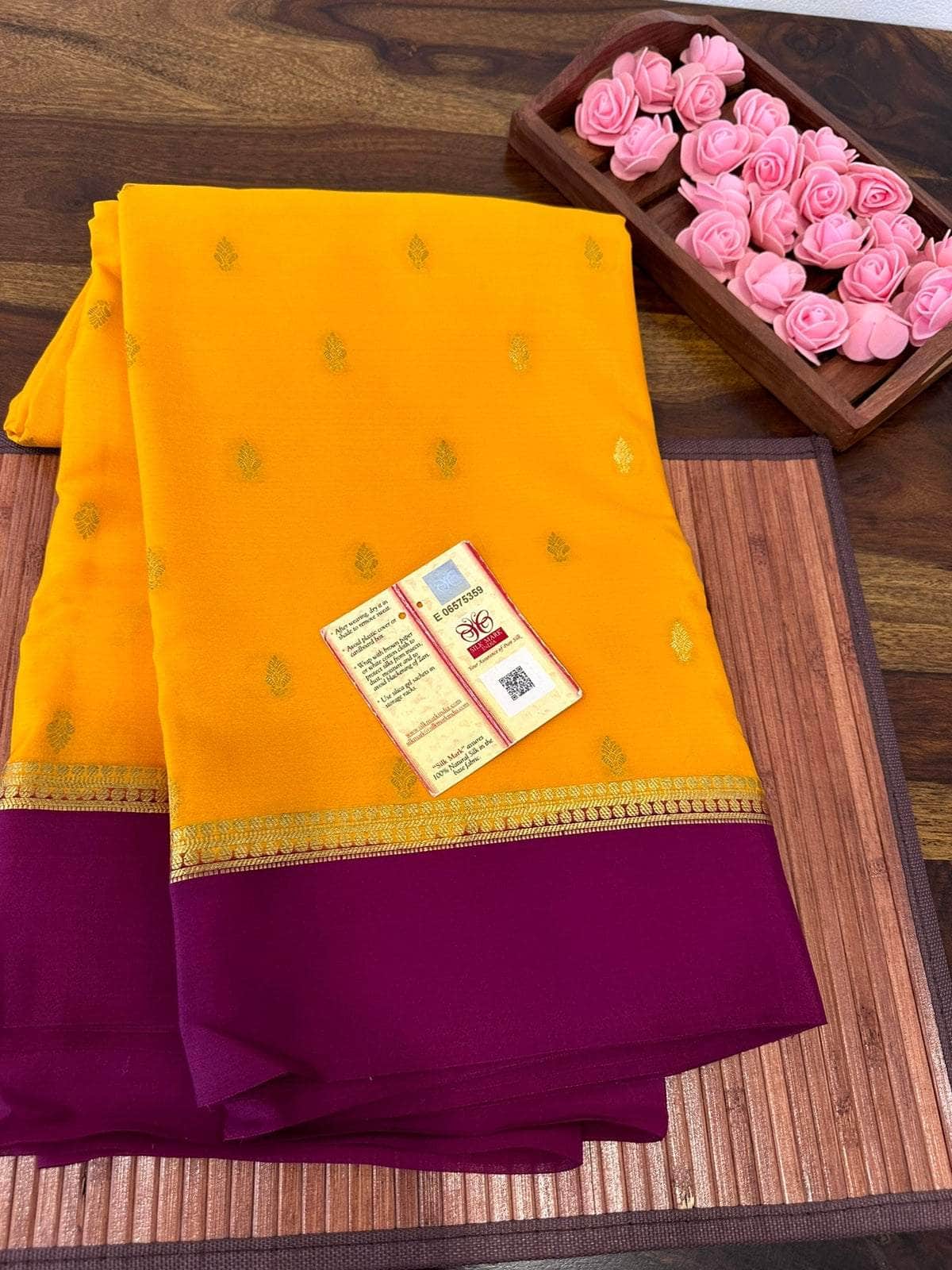 100gm Thickness Pure Mysoore Silk Saree