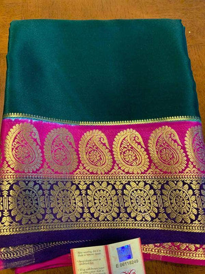 100Grm Thickness Double Contrast Pure South Silk Saree