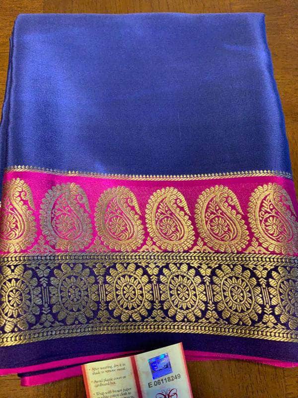 100Grm Thickness Double Contrast Pure South Silk Saree