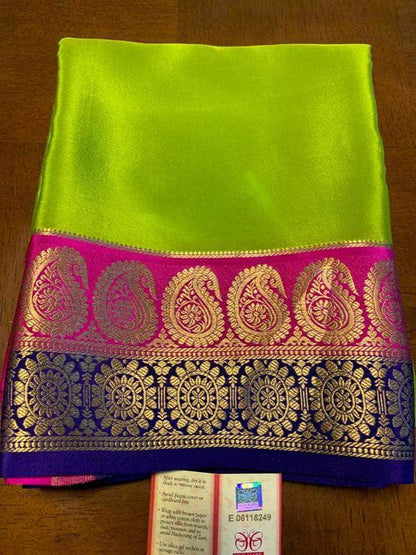 100Grm Thickness Double Contrast Pure South Silk Saree