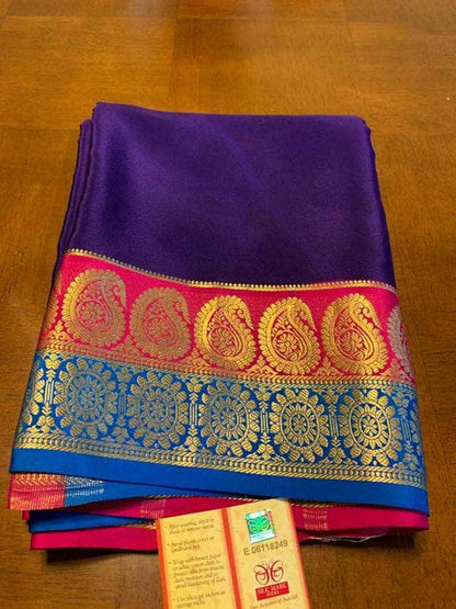 100Grm Thickness Double Contrast Pure South Silk Saree