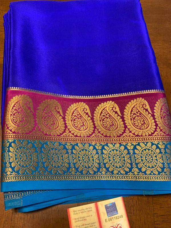 100Grm Thickness Double Contrast Pure South Silk Saree