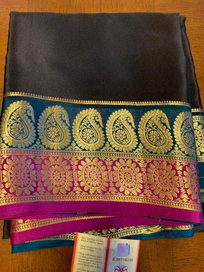 100Grm Thickness Double Contrast Pure South Silk Saree