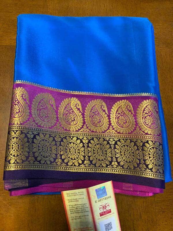 100Grm Thickness Double Contrast Pure South Silk Saree