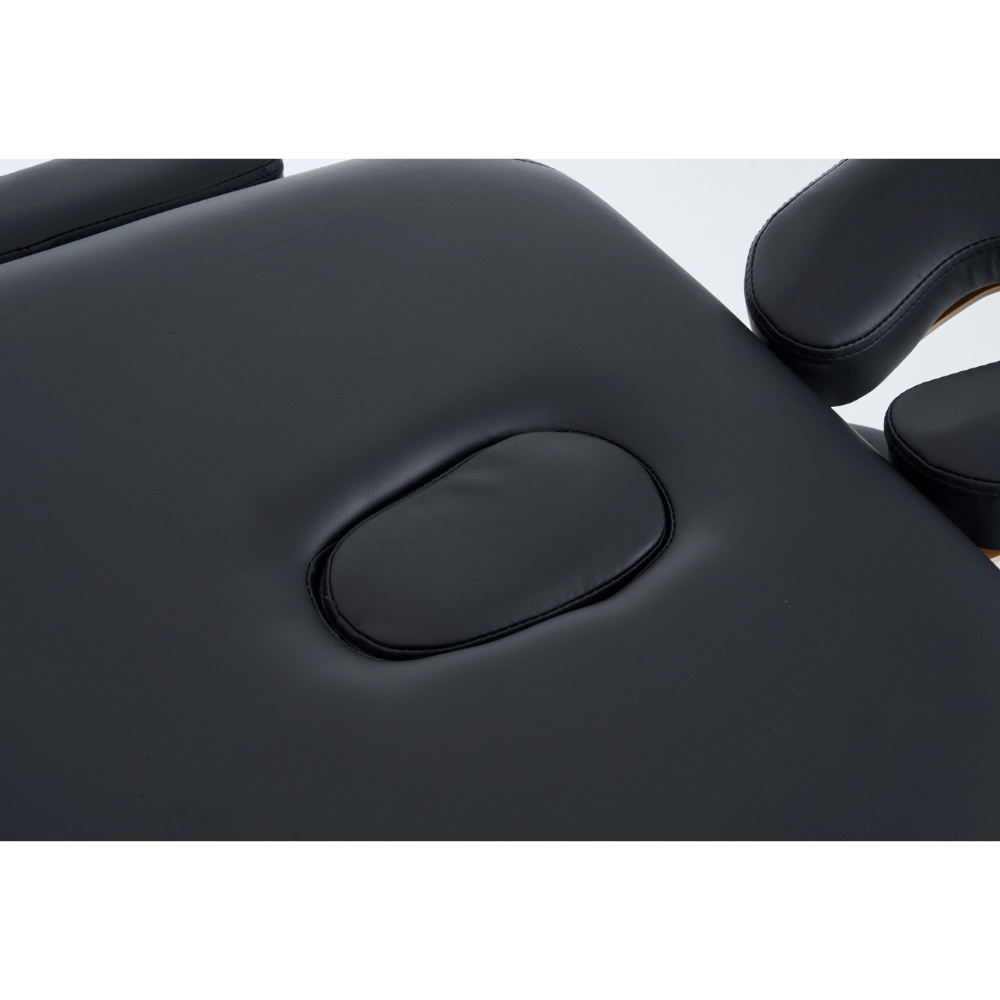 4" thick 2 Section Wooden Greenlife® master Portable Massage Table Black / Cream - MTW121