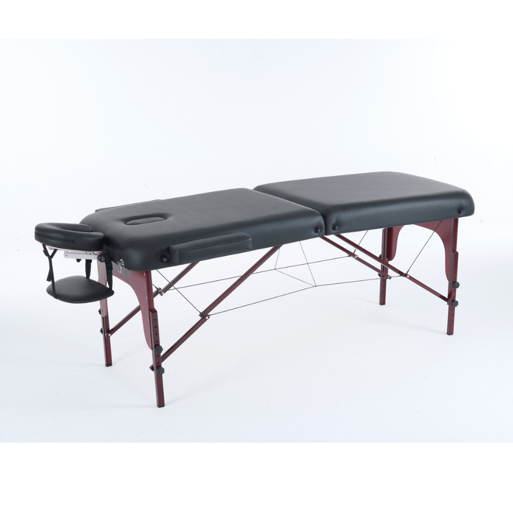 5'' 2 Section wooden Greenlife ® Portable Massage Table Black / Cream