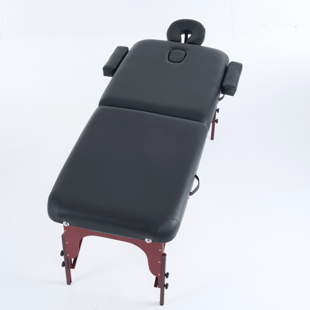 5'' 2 Section wooden Greenlife ® Portable Massage Table Black / Cream
