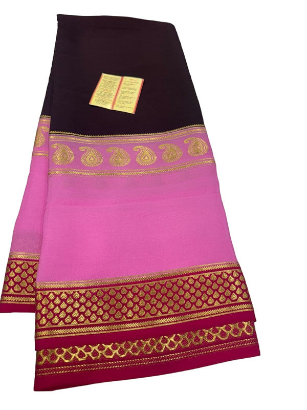 120gm Pure Mysore Silk Saree With Bentex Border