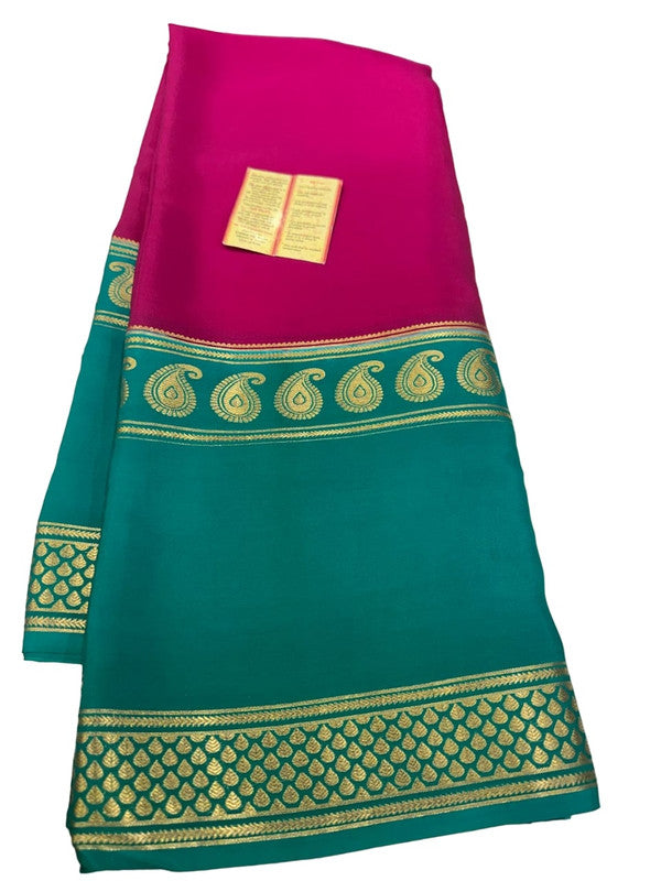 120gm Pure Mysore Silk Saree With Bentex Border