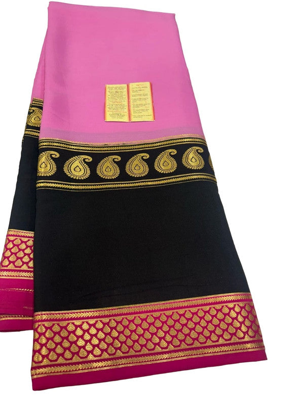 120gm Pure Mysore Silk Saree With Bentex Border