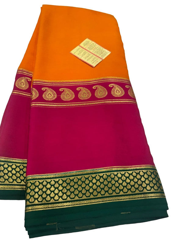 120gm Pure Mysore Silk Saree With Bentex Border
