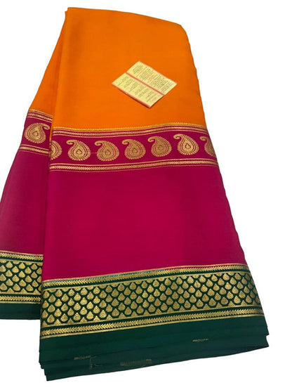 120gm Pure Mysore Silk Saree With Bentex Border