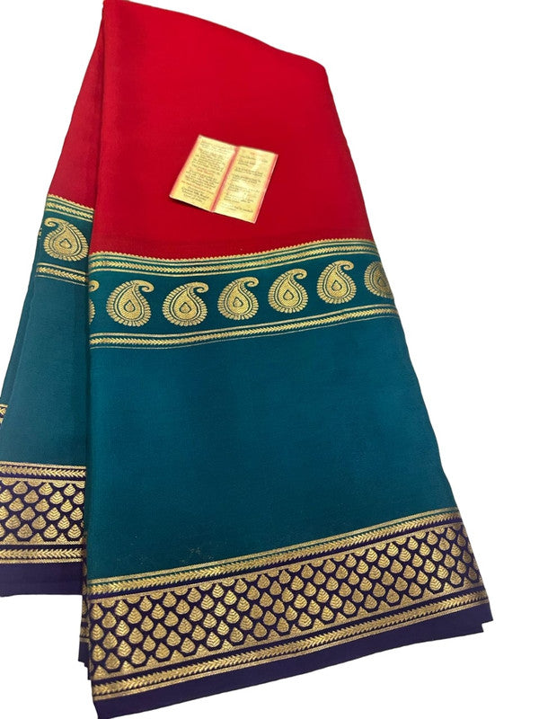 120gm Pure Mysore Silk Saree With Bentex Border