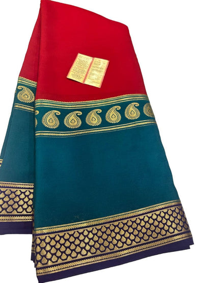 120gm Pure Mysore Silk Saree With Bentex Border