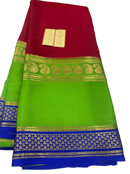 120gm Pure Mysore Silk Saree With Bentex Border