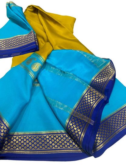 120gm Pure Mysore Silk Saree With Bentex Border