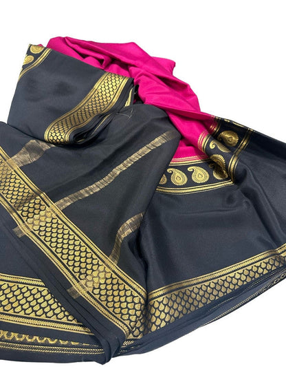 120gm Pure Mysore Silk Saree With Bentex Border