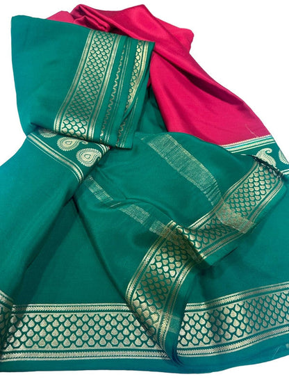 120gm Pure Mysore Silk Saree With Bentex Border