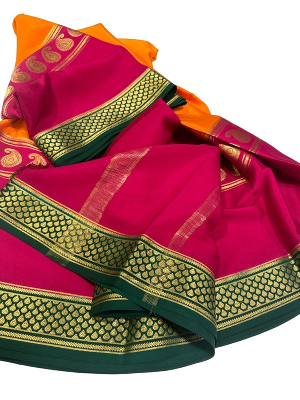 120gm Pure Mysore Silk Saree With Bentex Border
