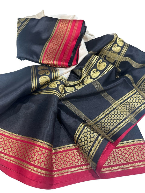 120gm Pure Mysore Silk Saree With Bentex Border