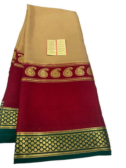 120gm Pure Mysore Silk Saree With Bentex Border