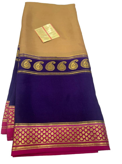 120gm Pure Mysore Silk Saree With Bentex Border