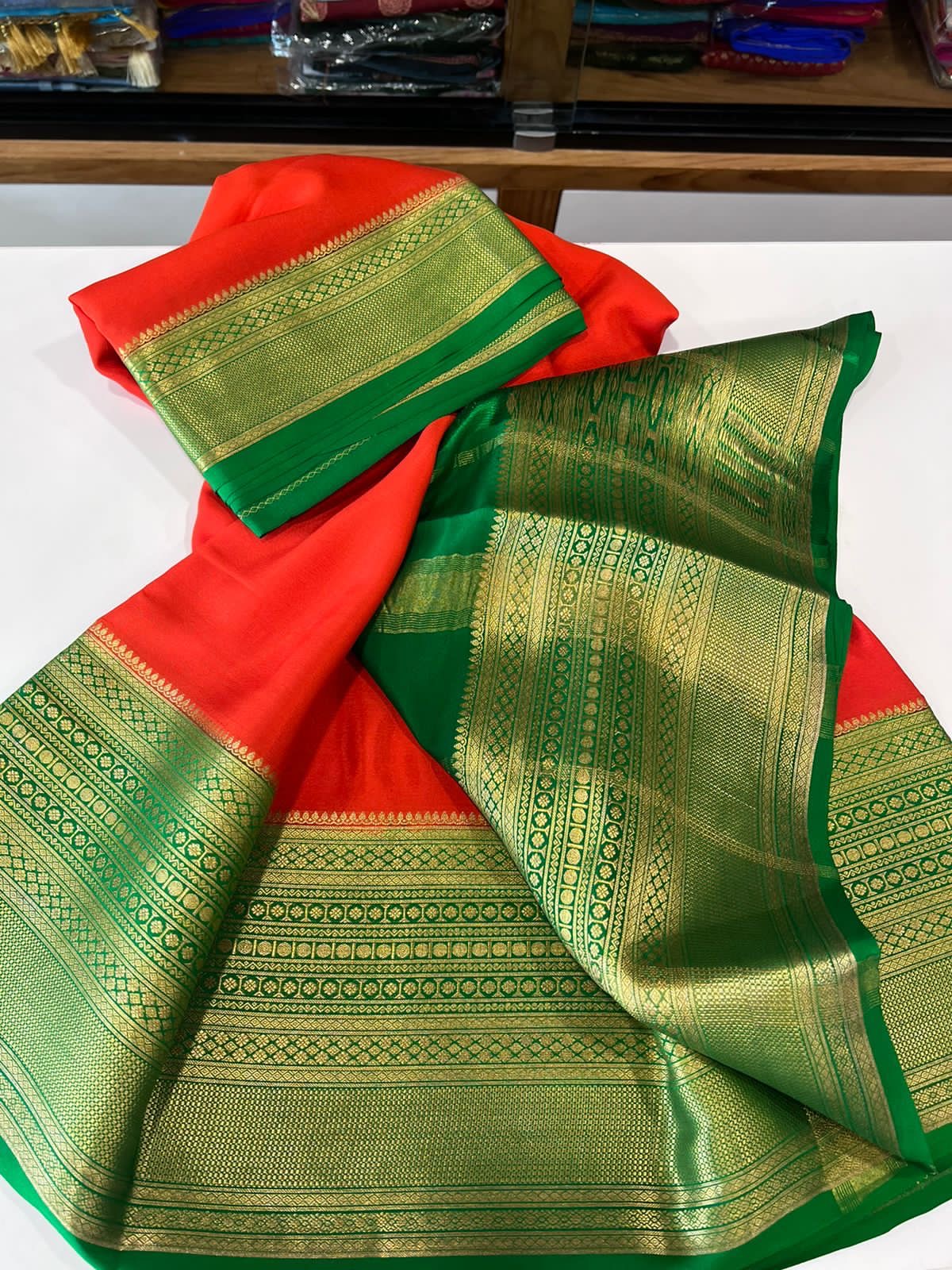 120gm Thickness Pure Mysoore Silk Saree