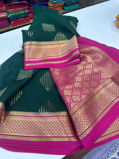 120gm Thickness Pure Mysoore Silk Saree