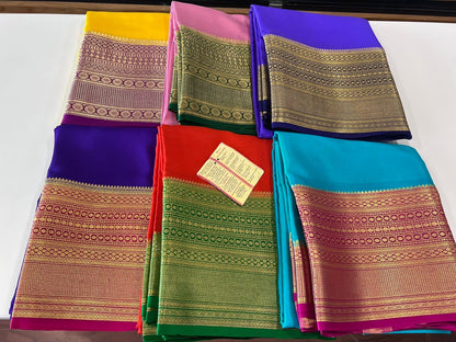 120gm Thickness Pure Mysoore Silk Saree