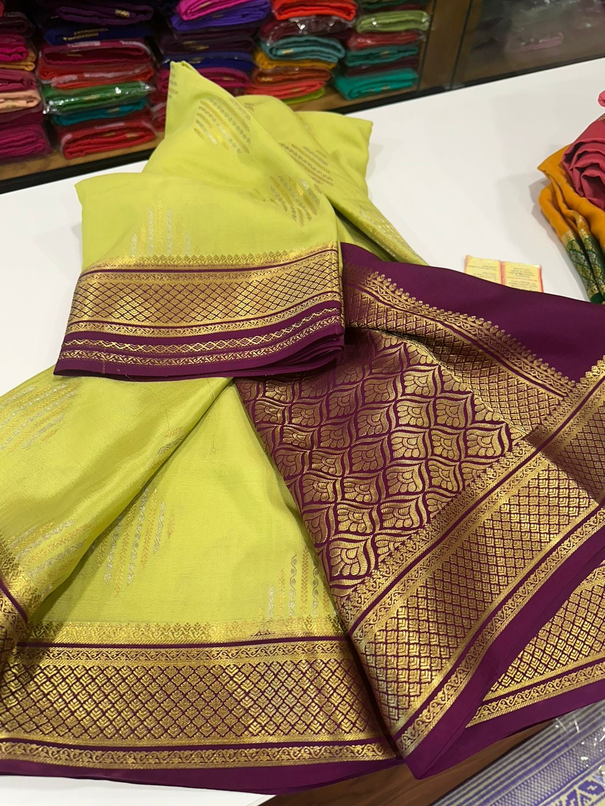 120gm Thickness Pure Mysoore Silk Saree