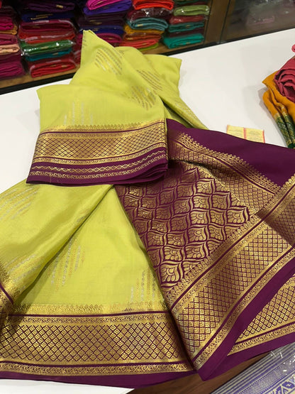 120gm Thickness Pure Mysoore Silk Saree