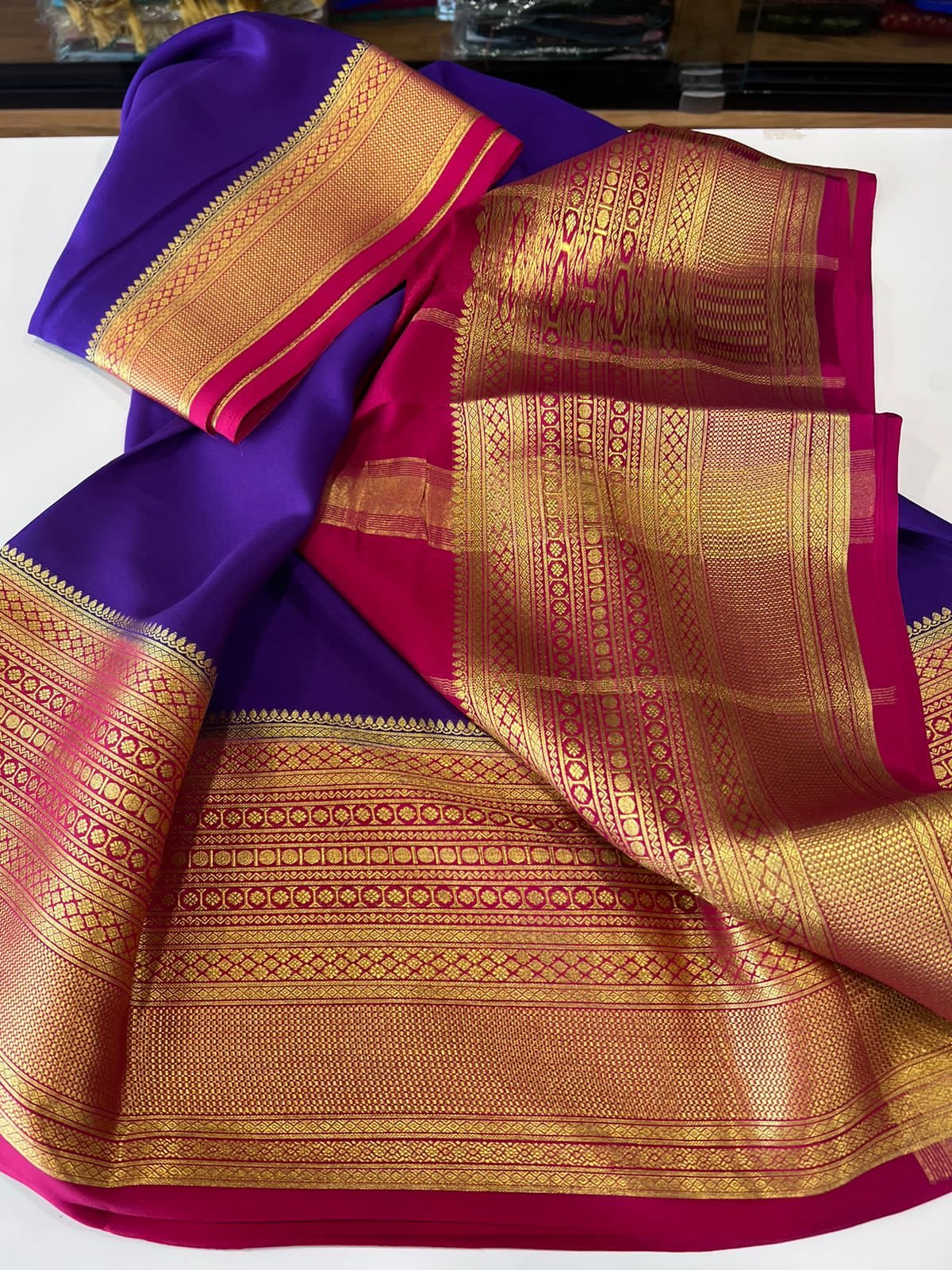 120gm Thickness Pure Mysoore Silk Saree