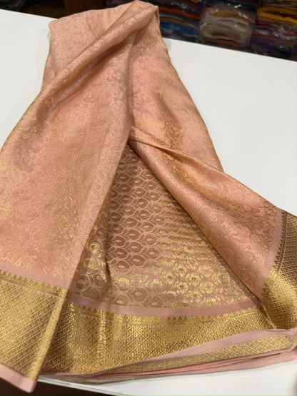 120grm Pure Brocade Fabric Mysore Silk Saree