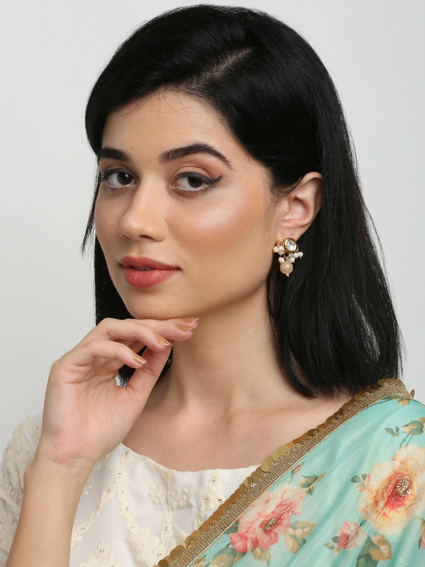 Kundan Studs - Ruby Raang